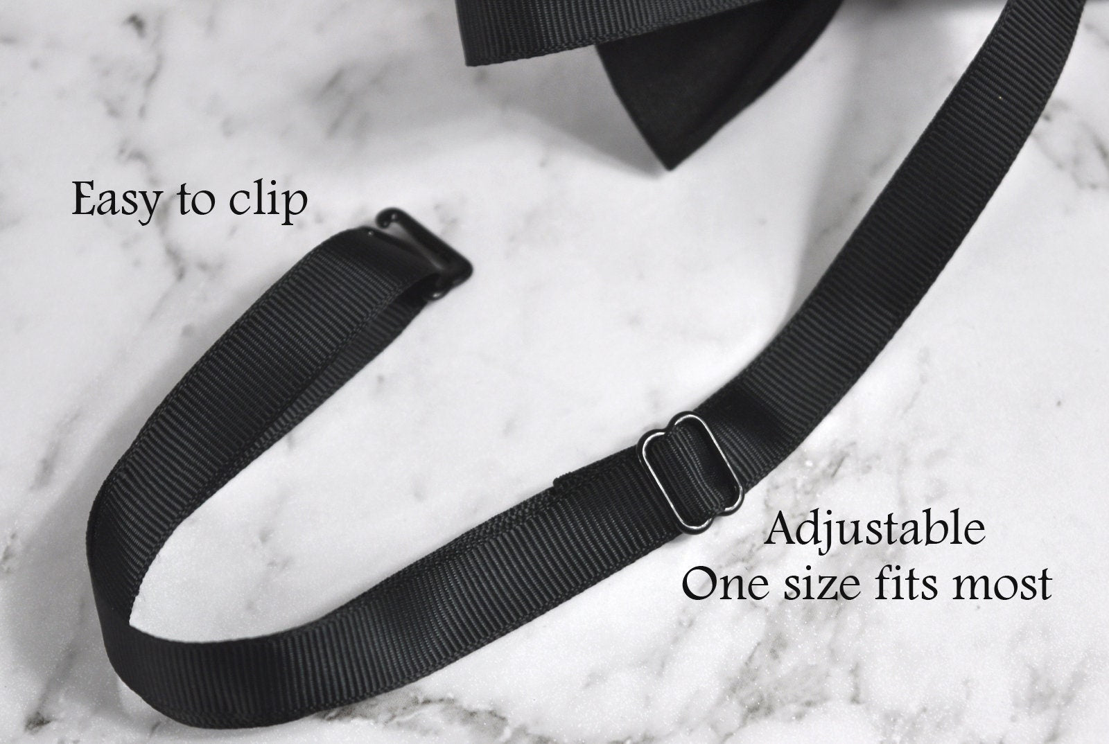 Black cotton Pretied Bow tie + Matched Faux Leather Adjustable Suspenders Braces for Baby infant / Boy Kids / Youth Teenage