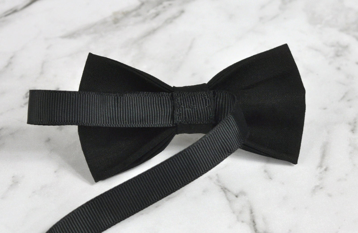 Black cotton Pretied Bow tie + Matched Faux Leather Adjustable Suspenders Braces for Baby infant / Boy Kids / Youth Teenage
