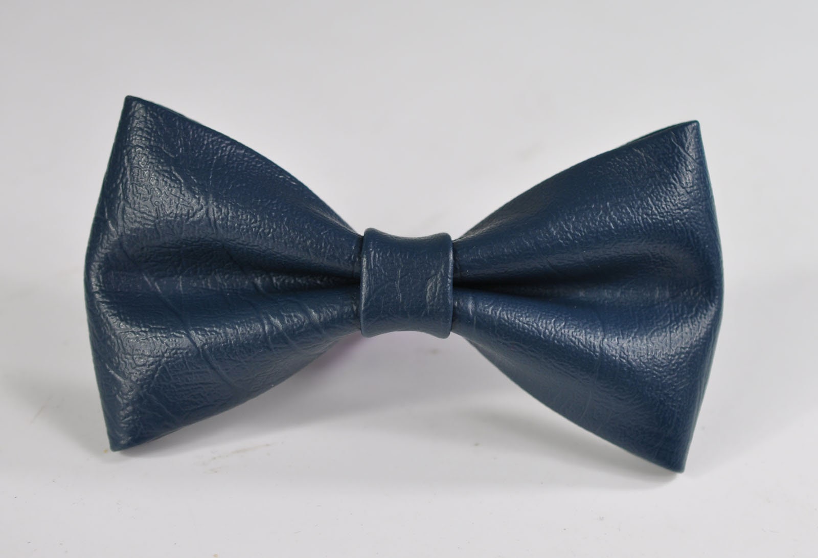 Navy Blue Dark Blue Faux Leather PVC Pretied Bow tie Bowtie for Baby infant / Kids Boy / Youth Teenage / Men Adult