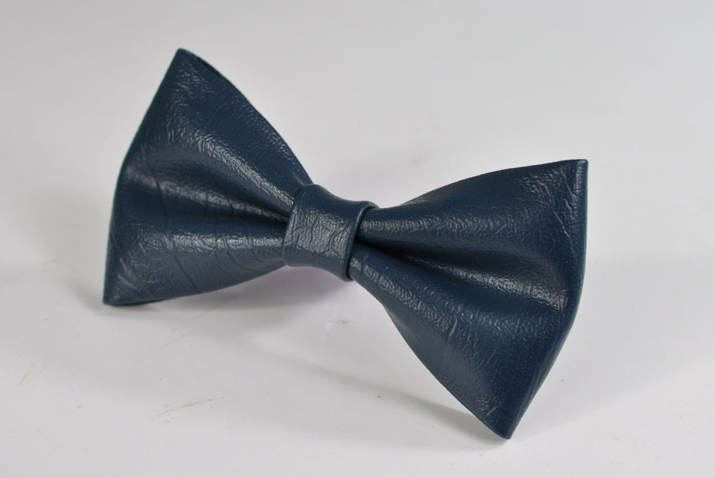Navy Blue Dark Blue Faux Leather PVC Pretied Bow tie Bowtie for Baby infant / Kids Boy / Youth Teenage / Men Adult