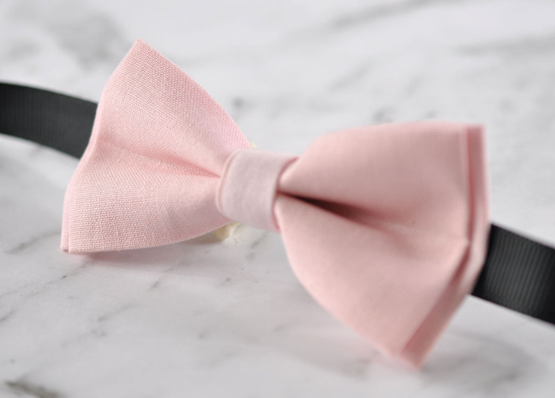 Baby Pink Light Pink Cotton Bow tie Bowtie + Brown Elastic Suspenders Braces for Infant Toddler Baby / Boy Kids / Youth Teenage / Men Adult