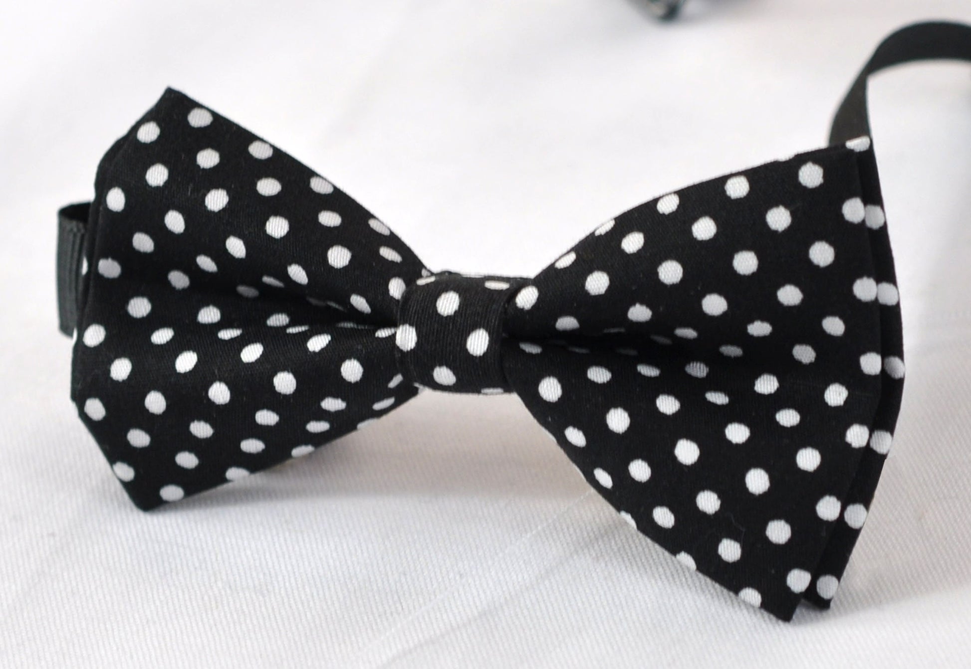Black White Spots & Stripes DOTS Bow Tie + Tan Brown Faux Leather Suspenders Braces for Baby Infant / Boy Kids / Youth Teenage / Adult