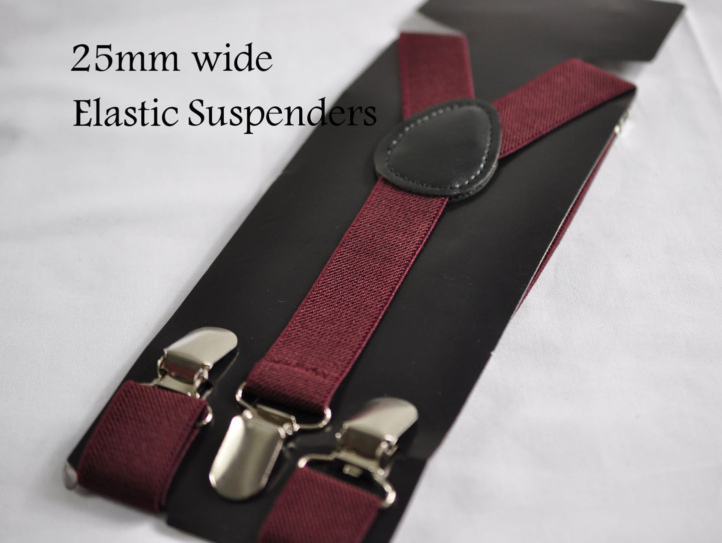 Ginger Brownish Red / Orange Linen Bow tie + Burgundy Wine Red Elastic Suspenders Braces Baby infant / Kids Boy / Youth Teenage / Men Adult