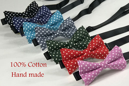 Red Green Pink Navy Blue Black Grey 7 Colors Spots & Stripes Dots Pattern Pre tied Bow tie for Adult Men Youth Teenage Kids Boy Baby infant