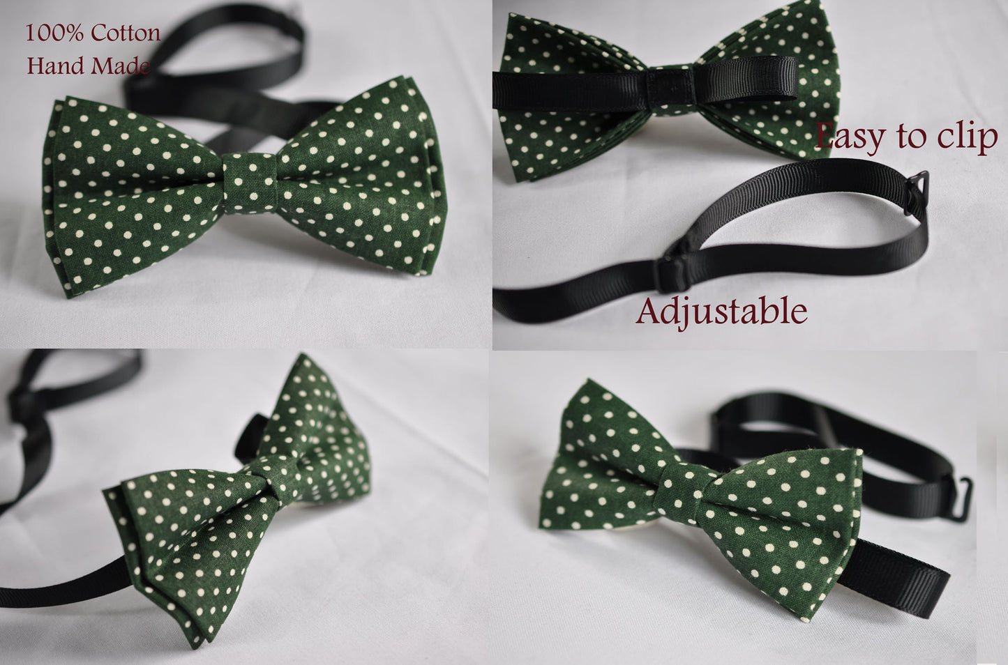 Red Green Pink Navy Blue Black Grey 7 Colors Spots & Stripes Dots Pattern Pre tied Bow tie for Adult Men Youth Teenage Kids Boy Baby infant