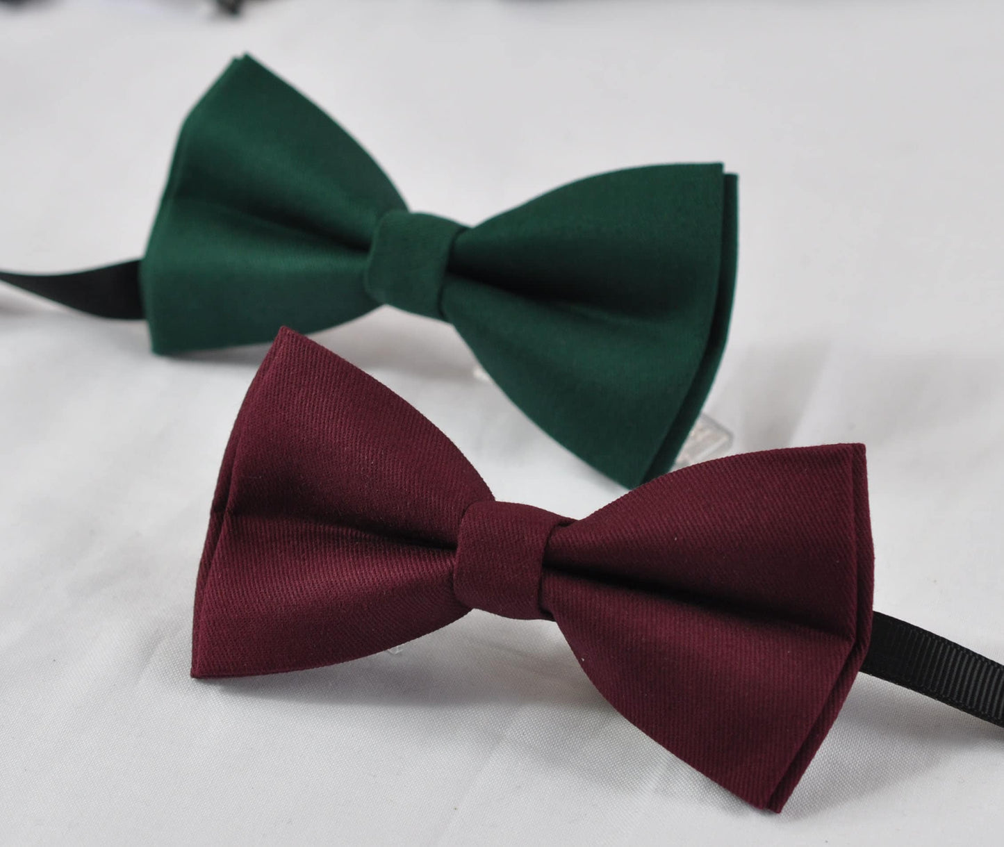 Burgundy Wine Red / Dark Emerald Green Bottle Green Cotton Bow tie Bow tie for Men Adult / Youth Teenage / Boy Kids / Infant Toddler Baby