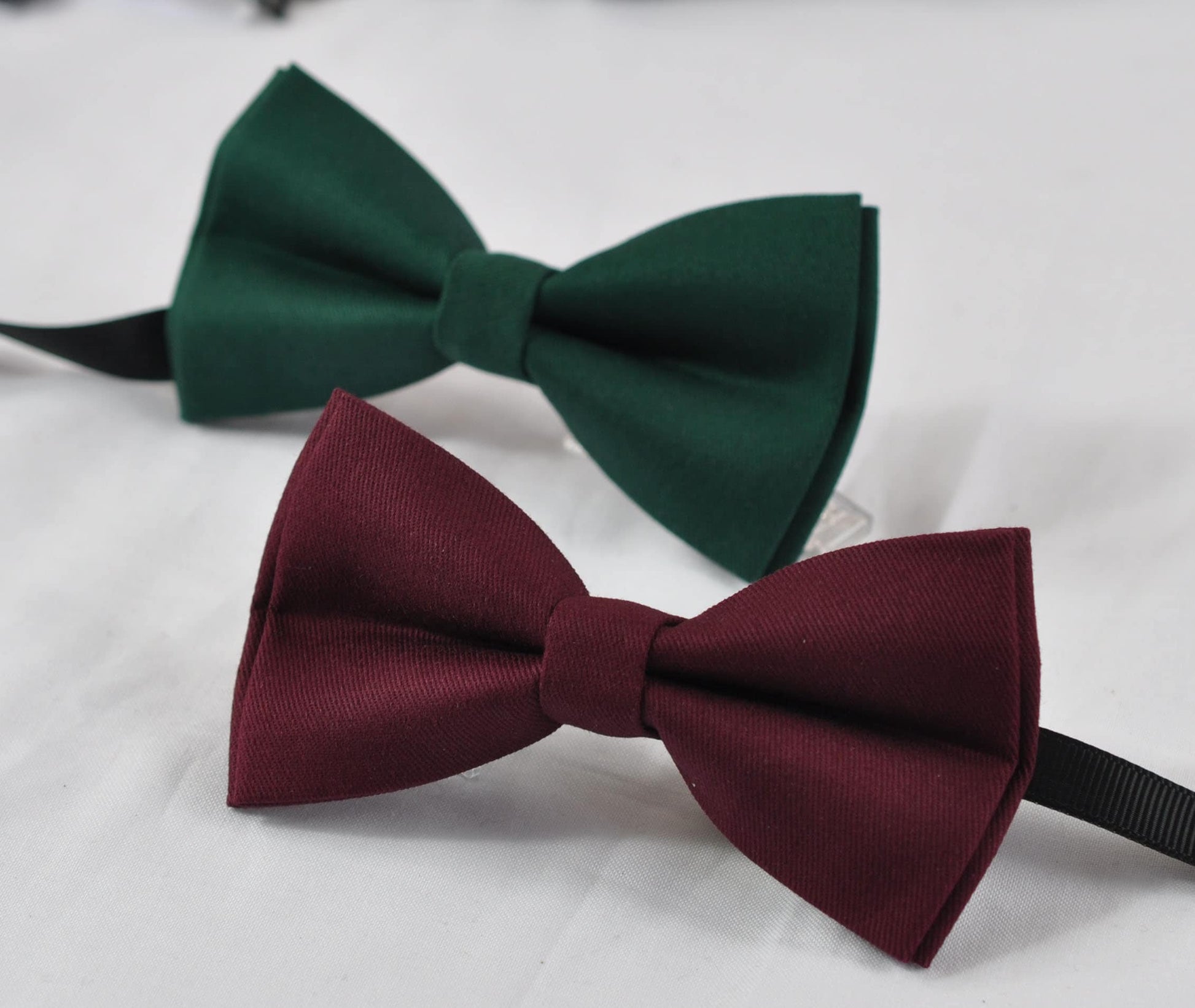 Burgundy Wine Red / Dark Emerald Green Bottle Green Cotton Bow tie Bow tie for Men Adult / Youth Teenage / Boy Kids / Infant Toddler Baby