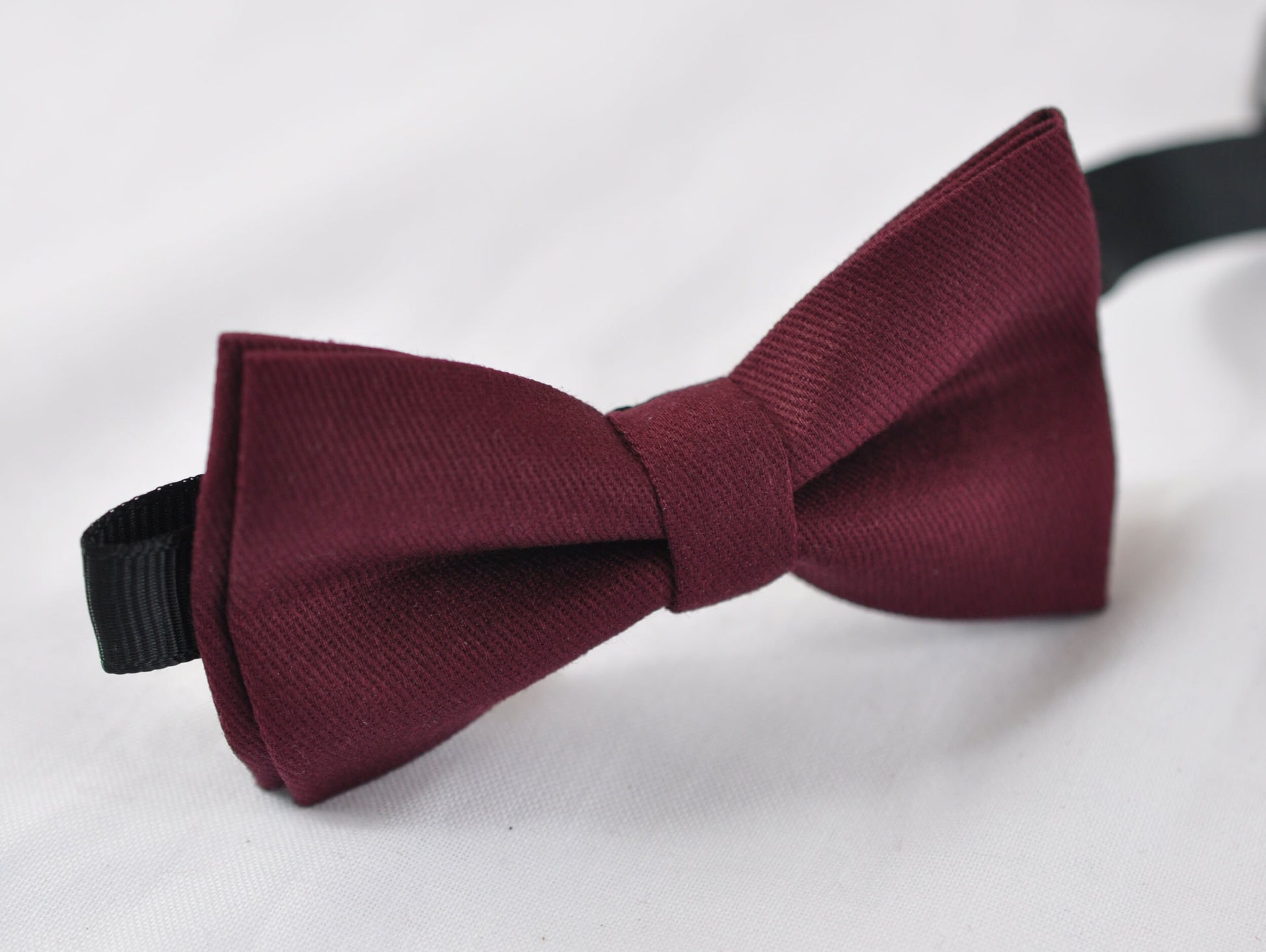 Burgundy Red Wine Red Cotton Bow tie + Brown Faux Leather Adjustable Suspenders Braces for Baby infant Toddler / Boy Kids / Youth Teenage