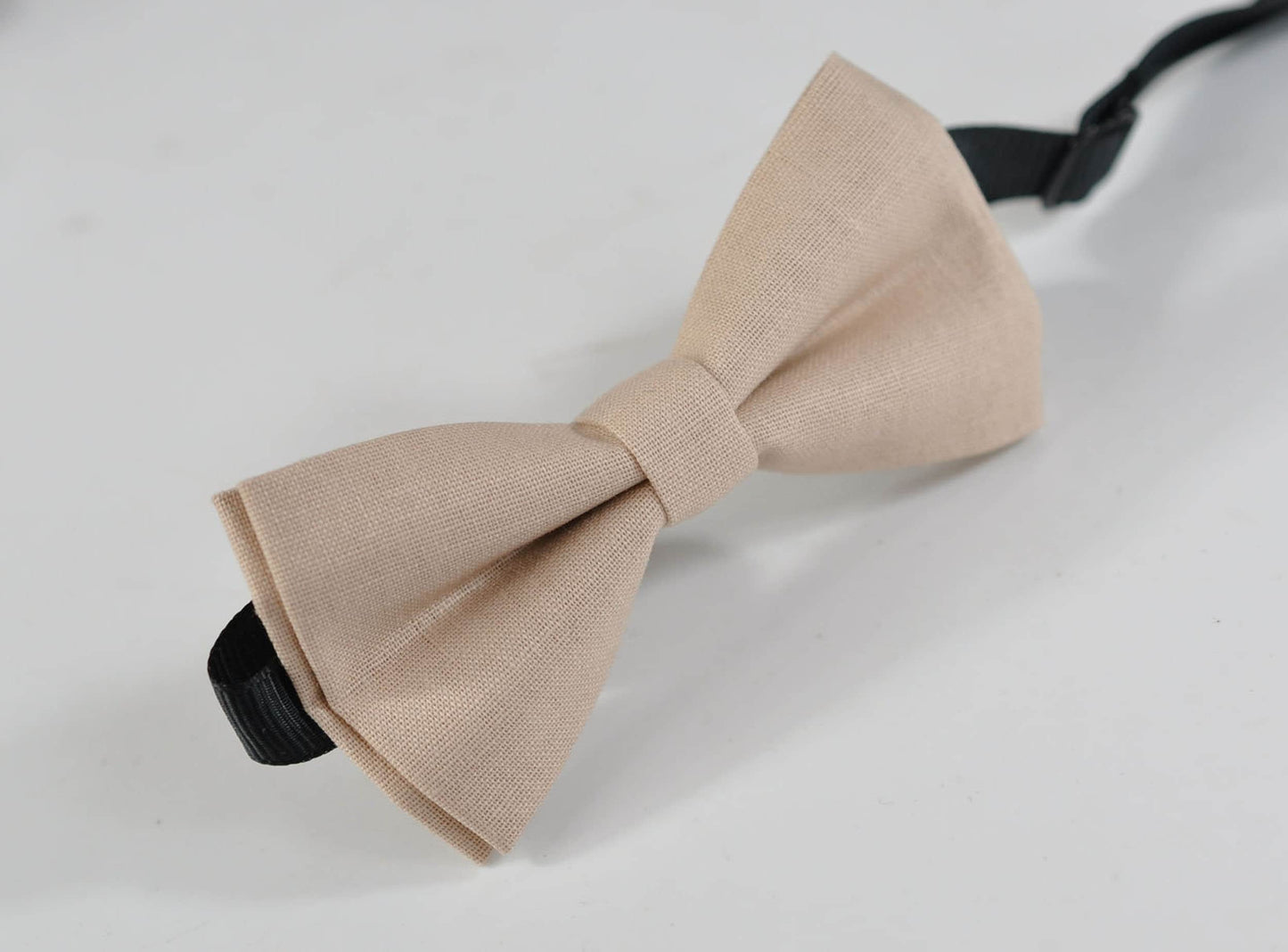 Men 100% Cotton Quality Light Begie Sand Pale Brown Handmade Bow Tie Bowtie matched pocket Square Hanky Handkerchief Wedding