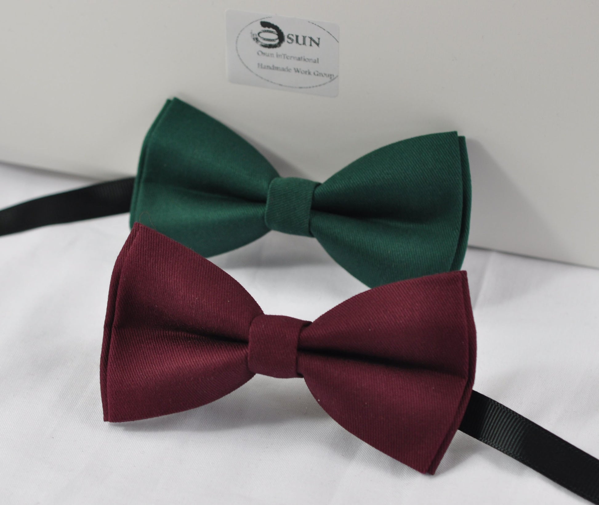 Burgundy Wine Red / Dark Emerald Green Bottle Green Cotton Bow tie Bow tie for Men Adult / Youth Teenage / Boy Kids / Infant Toddler Baby