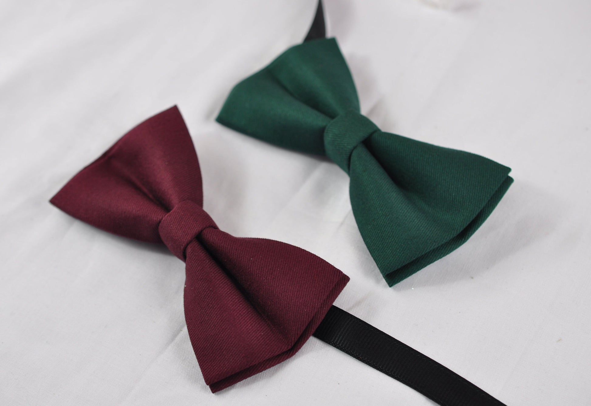 Burgundy Wine Red / Dark Emerald Green Bottle Green Cotton Bow tie Bow tie for Men Adult / Youth Teenage / Boy Kids / Infant Toddler Baby