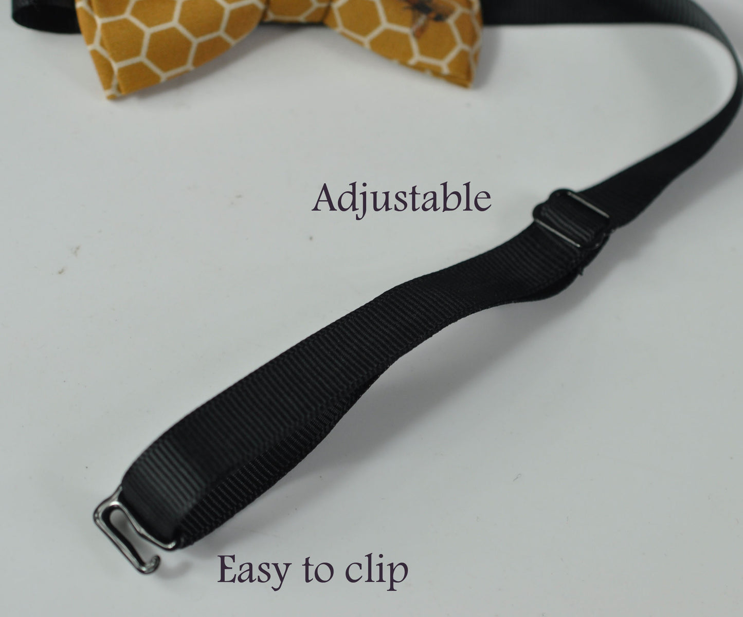 Yellow Honeycomb Honey Comb Bees Print Cotton Bow tie + Black Elastic Suspenders Braces for Baby infant Toddler / Boy Kids / Youth Teenage