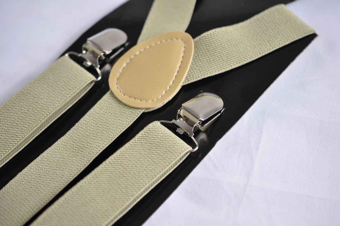 Eggplant Purple Violet Dark Purple Cotton Bow tie + Khaki Beige Elastic Suspenders Braces for Men / Youth Teenage / Boy Kids / Toddler Baby