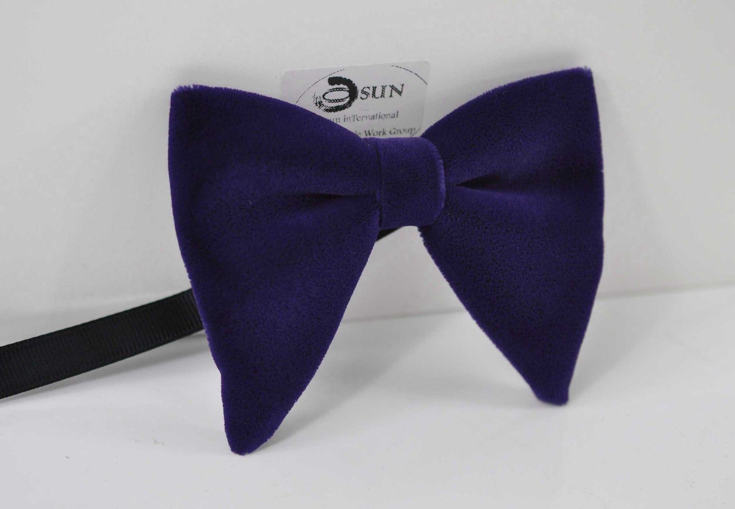 Men Adult Violet Purple Blue Solid Velvet Large Butterfly Oversized Oversize Pre tied Hand Made Bow tie Bowtie Wedding