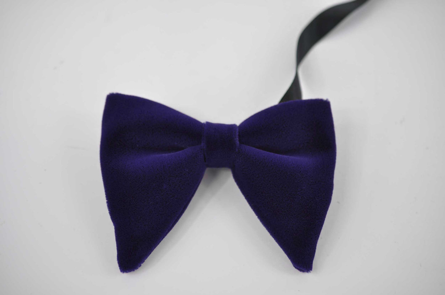 Men Adult Violet Purple Blue Solid Velvet Large Butterfly Oversized Oversize Pre tied Hand Made Bow tie Bowtie Wedding