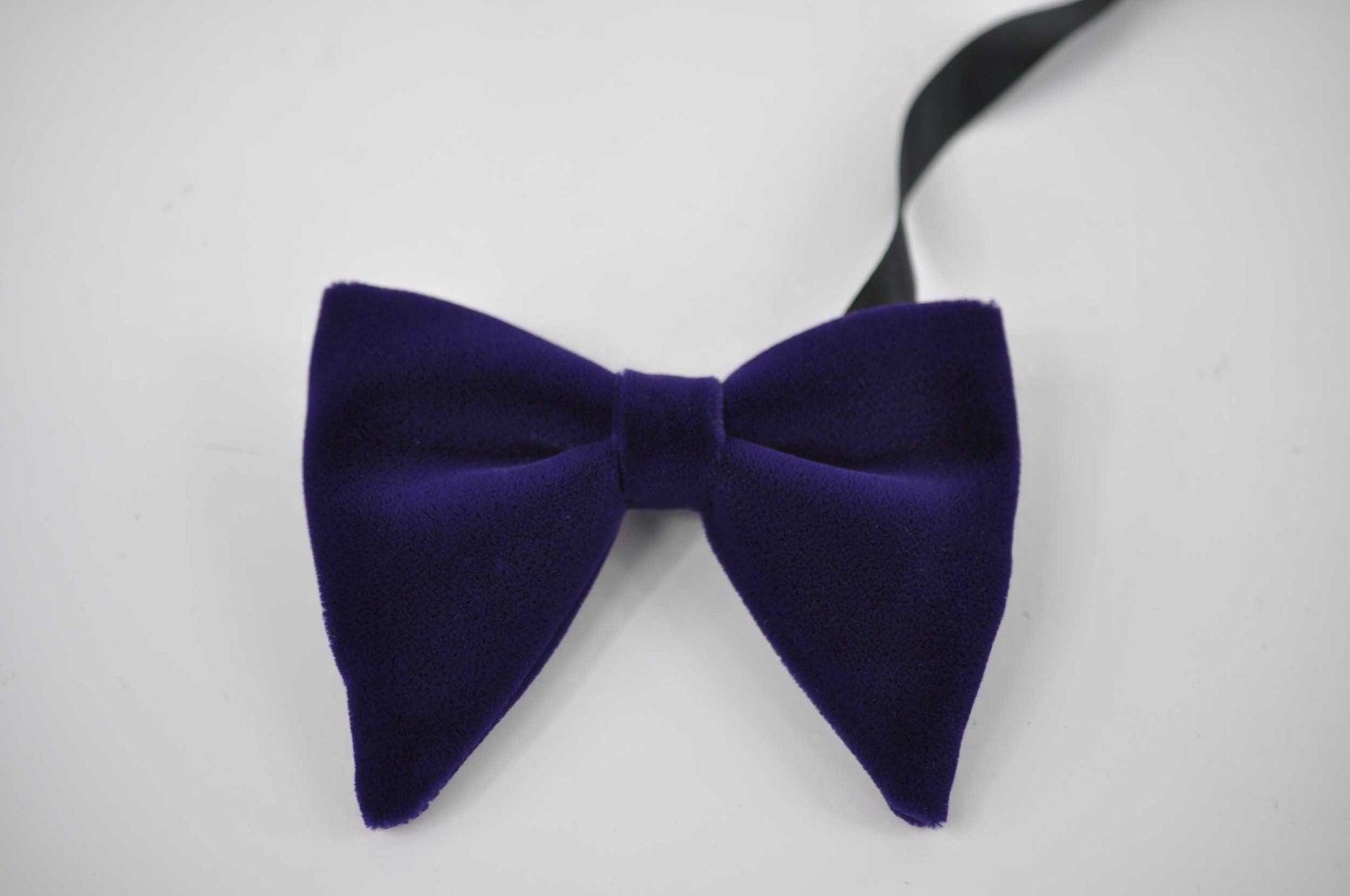 Men Adult Violet Purple Blue Solid Velvet Large Butterfly Oversized Oversize Pre tied Hand Made Bow tie Bowtie Wedding