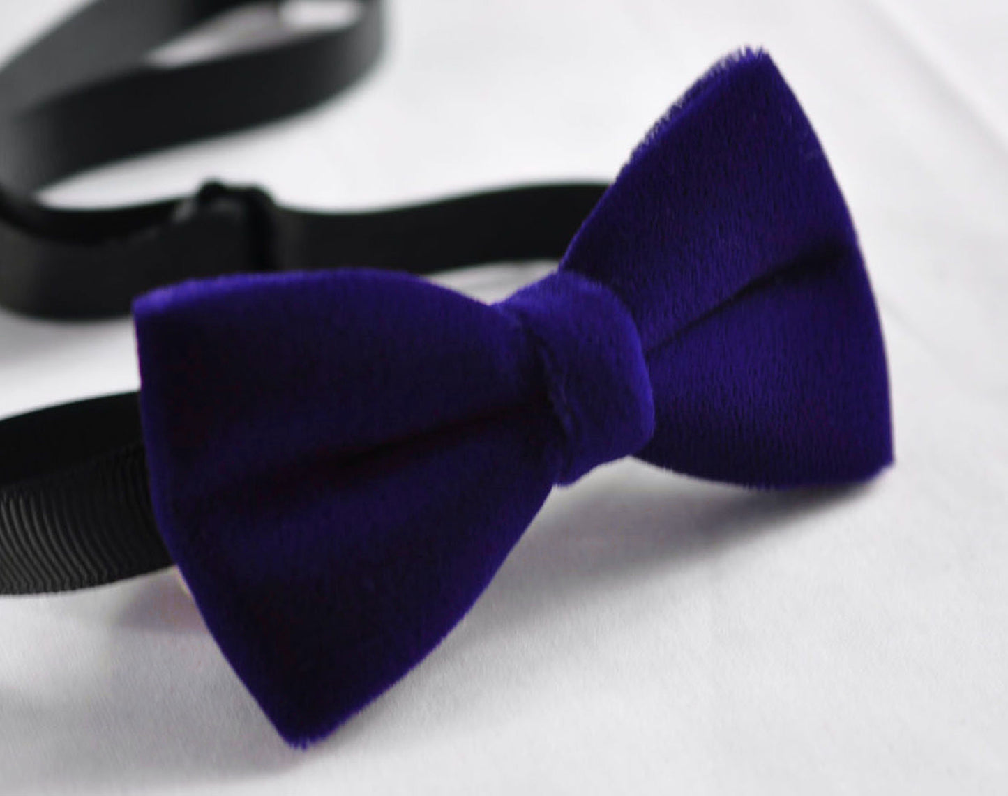 Violet Purple Blue Velvet Bow tie + Tan Brown Skinny Faux Leather Suspenders braces for Youth Teenage / Boy Kids / infant Toddler Baby