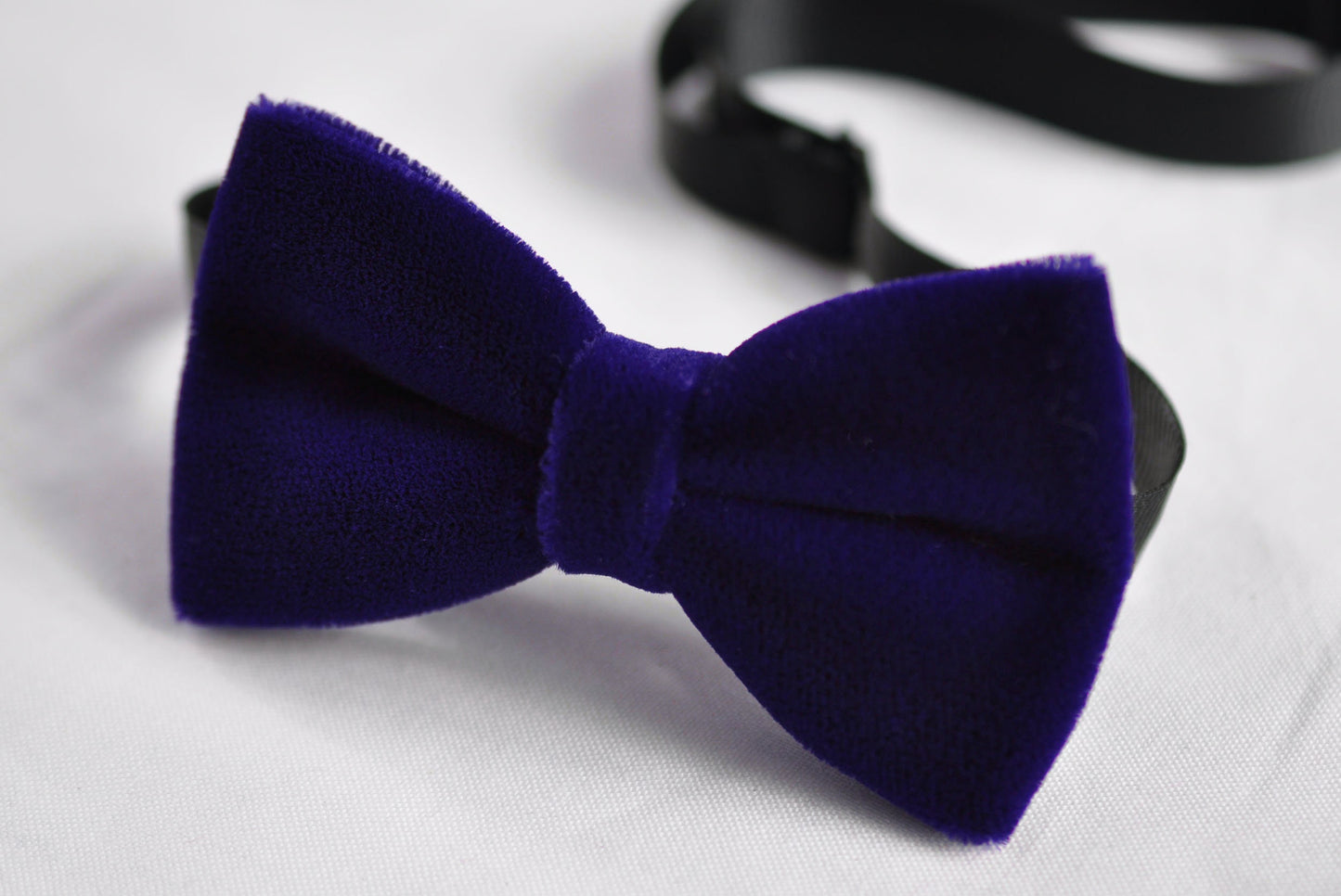 Violet Purple Blue Velvet Bow tie + Tan Brown Skinny Faux Leather Suspenders braces for Youth Teenage / Boy Kids / infant Toddler Baby