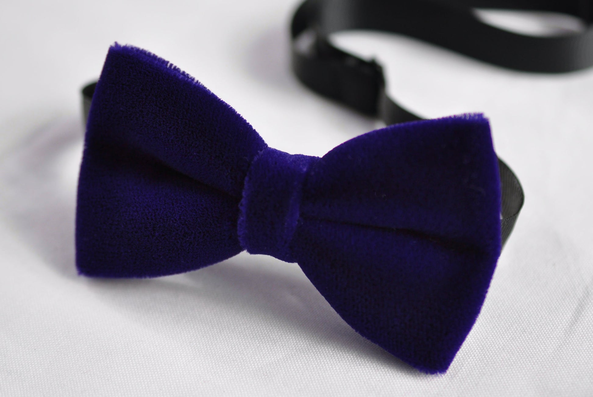 Violet Purple Blue Velvet Bow tie + Tan Brown Skinny Faux Leather Suspenders braces for Youth Teenage / Boy Kids / infant Toddler Baby