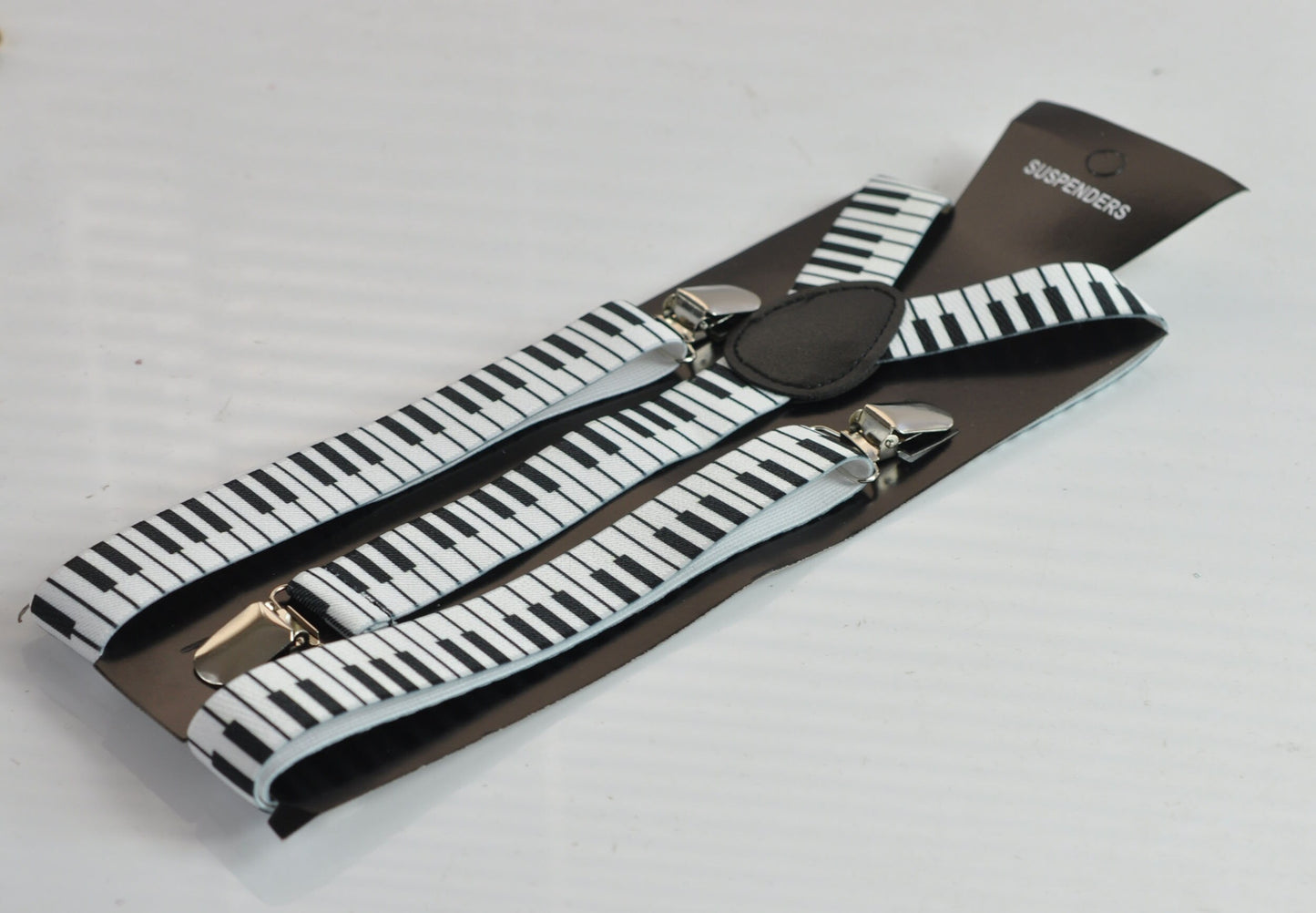 Black White Cotton Sheet Music Notes Bow Tie + Piano Keyboard Suspenders Braces for Men / Youth Teenage / Boy Kids / Baby Infant Toddler