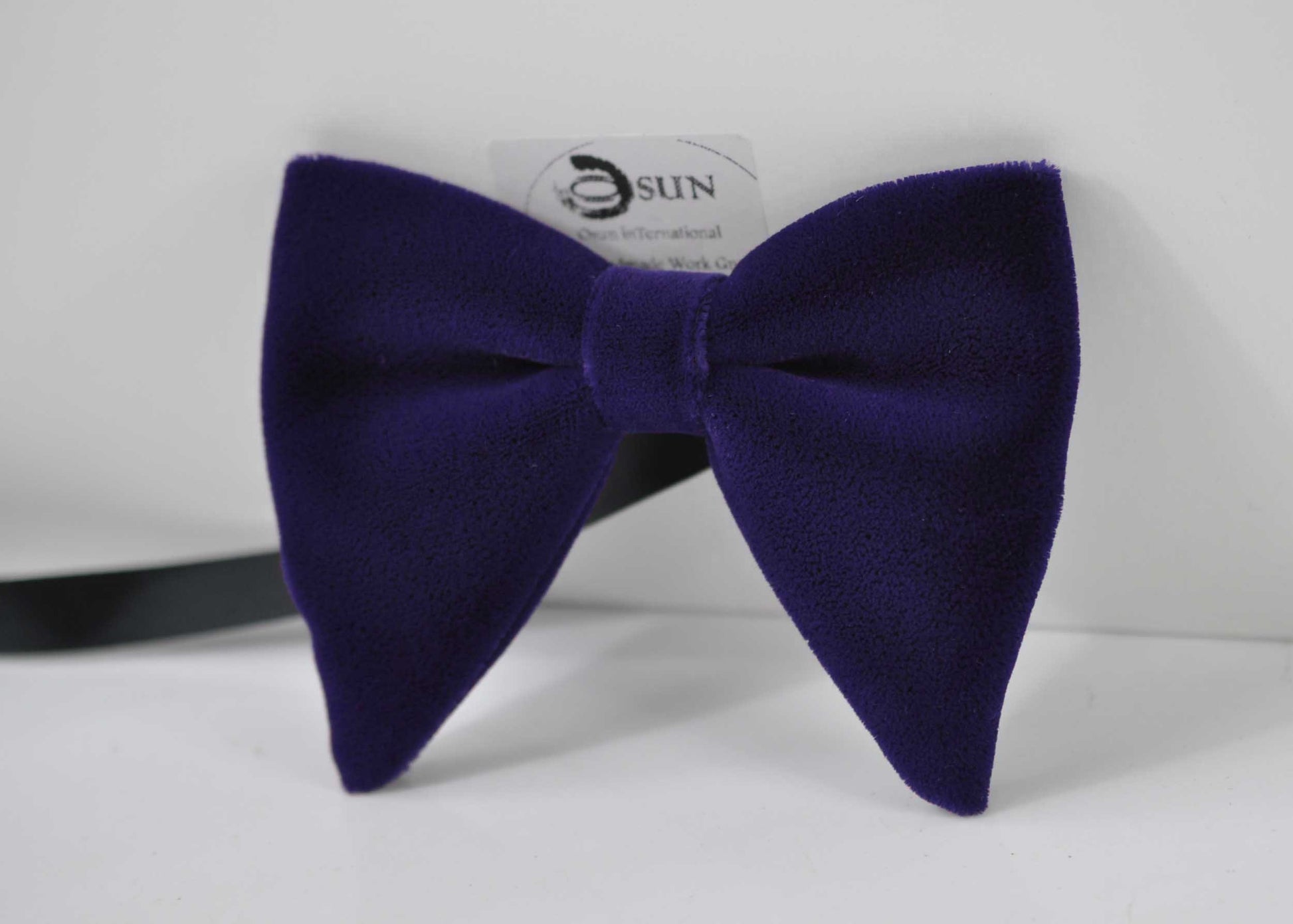 Men Adult Violet Purple Blue Solid Velvet Large Butterfly Oversized Oversize Pre tied Hand Made Bow tie Bowtie Wedding