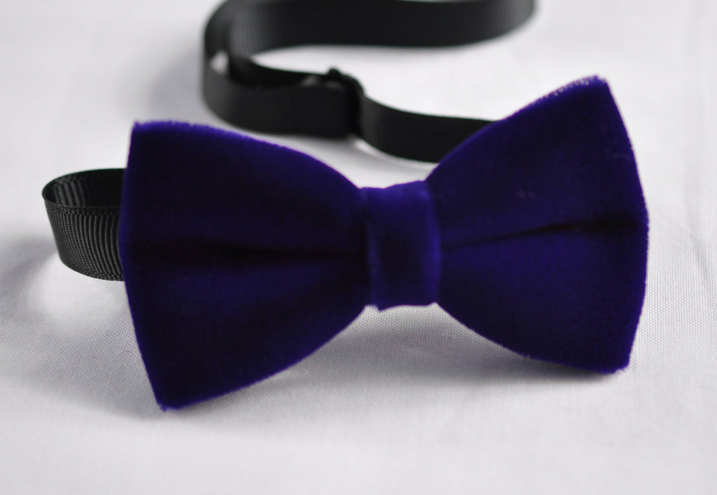 Violet Purple Blue Velvet Bow tie + Tan Brown Skinny Faux Leather Suspenders braces for Youth Teenage / Boy Kids / infant Toddler Baby