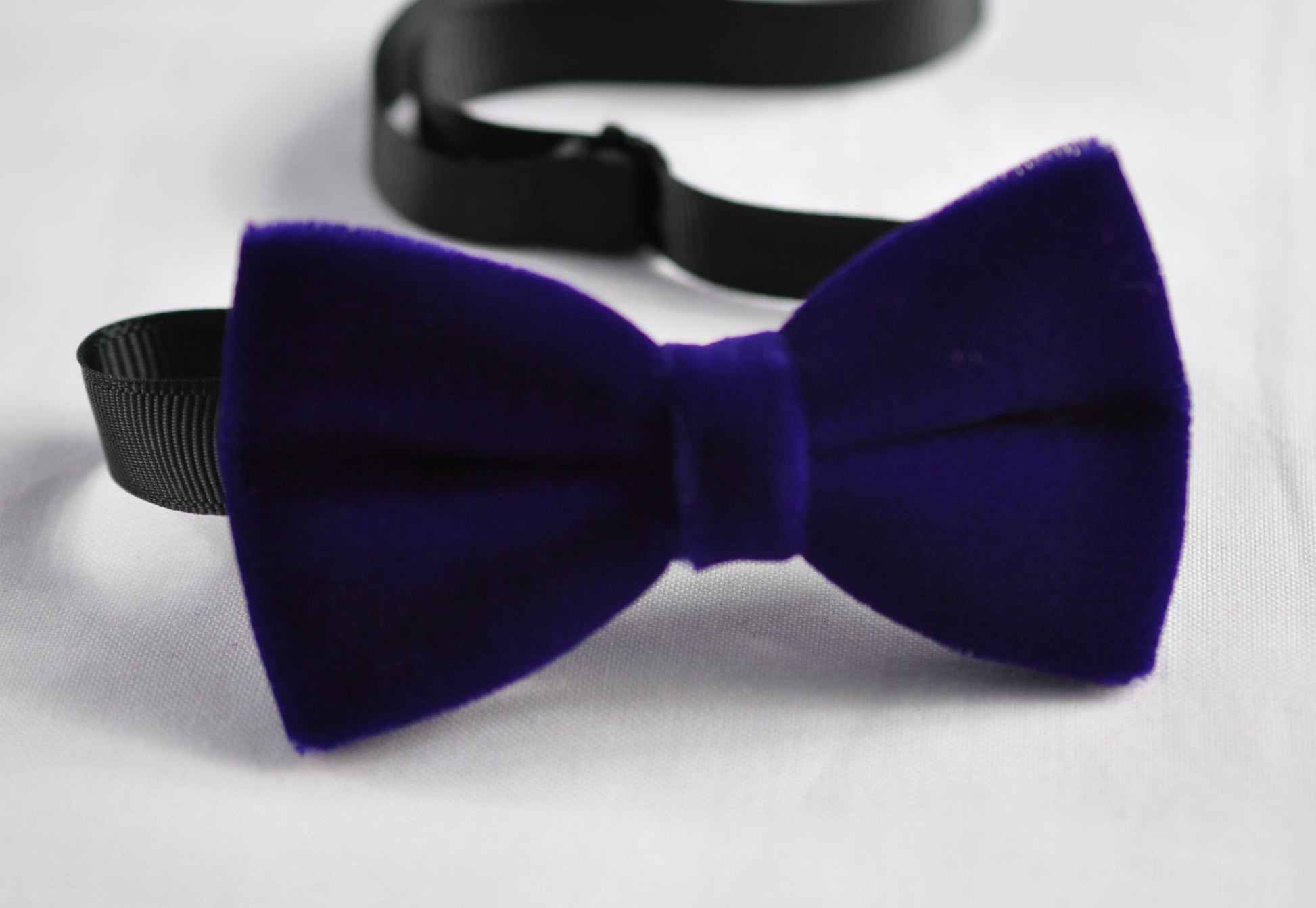 Violet Purple Blue Velvet Bow tie + Tan Brown Skinny Faux Leather Suspenders braces for Youth Teenage / Boy Kids / infant Toddler Baby