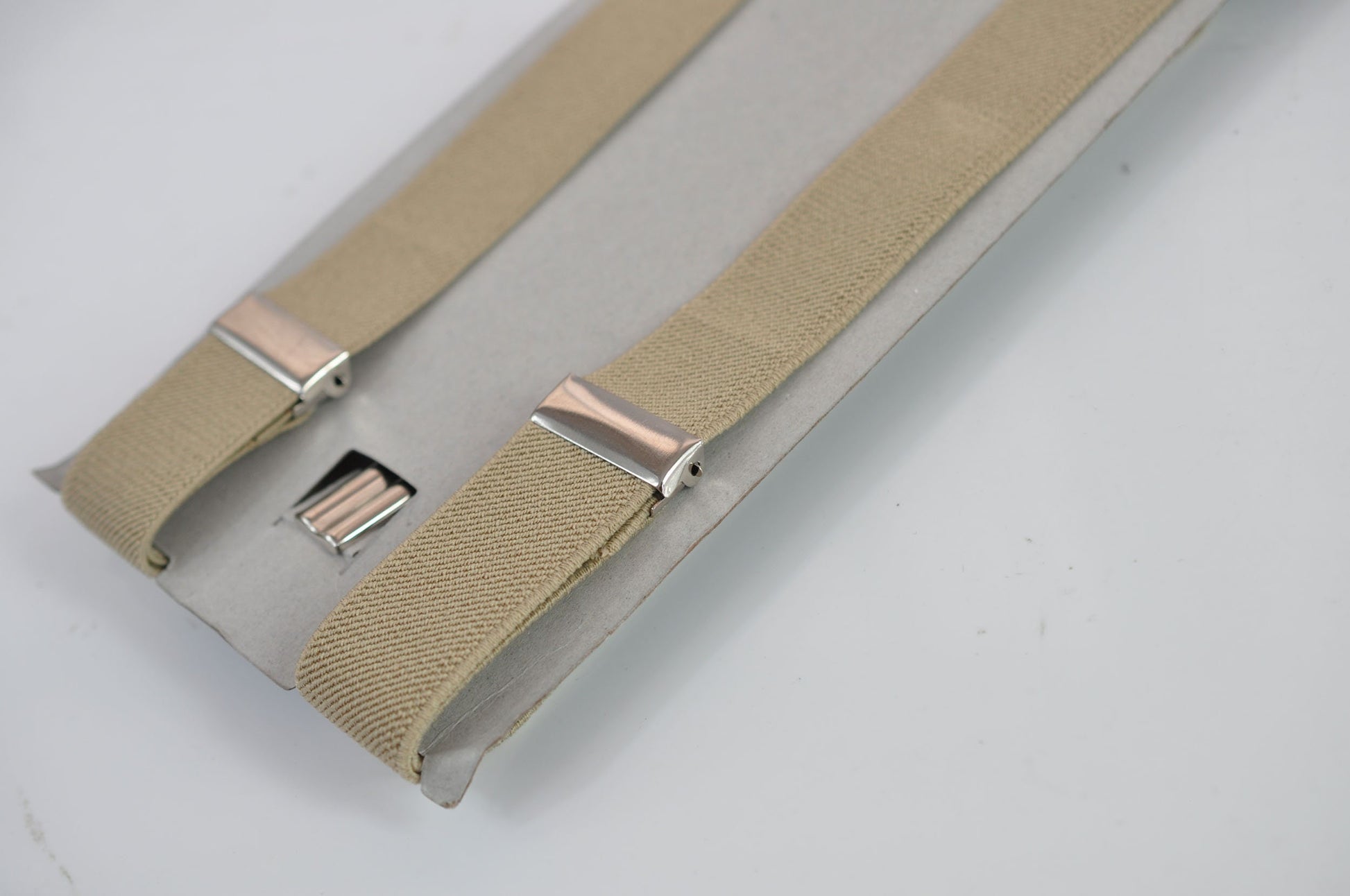 Silver Grey and Gold Faux Leather Bow tie + Khaki Beige Elastic Suspenders Braces for Men / Youth Teenage / Boy Kids / Baby Infant Toddler
