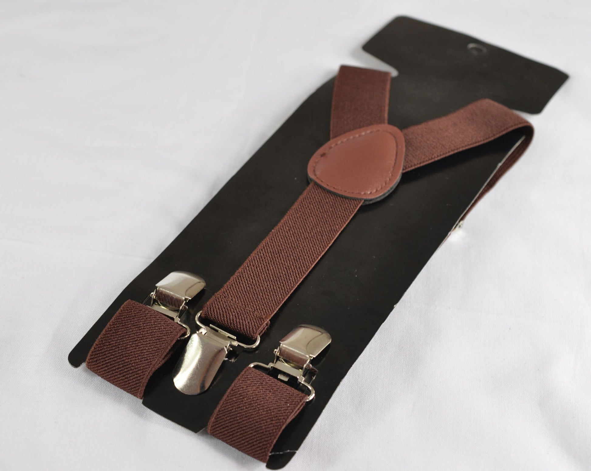 Silver Grey and Gold Faux Leather Bow tie + Brown Elastic Suspenders Braces for Men / Youth Teenage / Boy Kids / Baby Infant Toddler