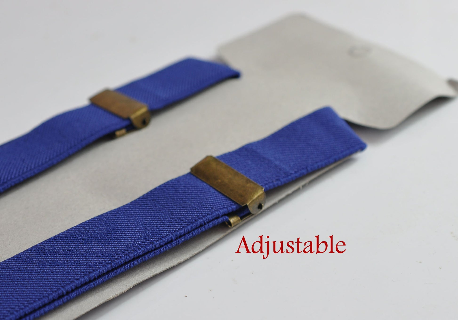 Indigo Blue Royal Blue 25MM Elastic Y-Back Suspenders Braces Bronze Metal Clips for Men Adult / Youth Teenage/ Kids Boy /Toddler Baby Infant