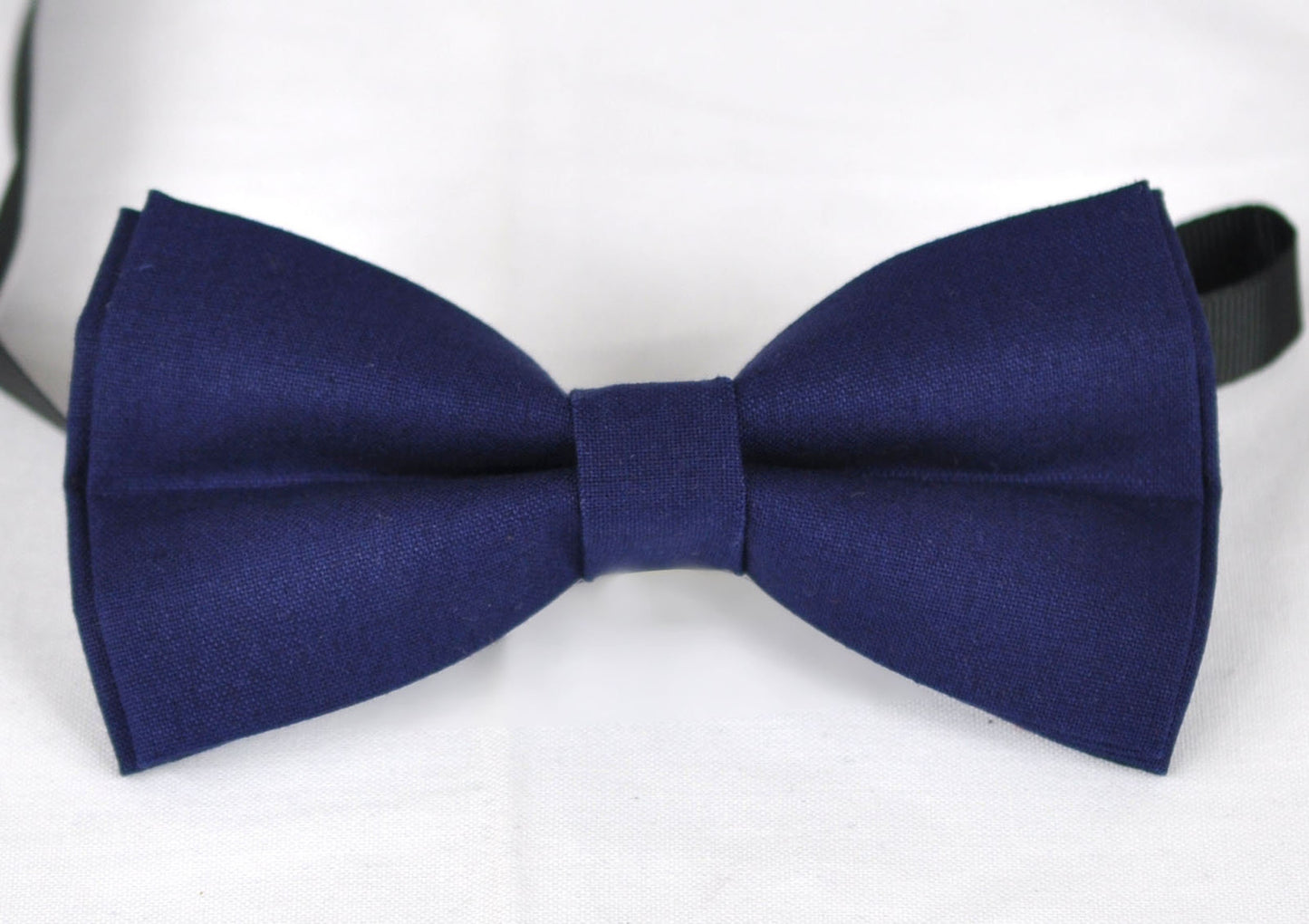 Junior Navy Blue Cotton Bow tie Bowtie + Brown Elastic Suspenders Braces for Men / Youth Teenage/ Boys Kids / Baby Infant Toddler