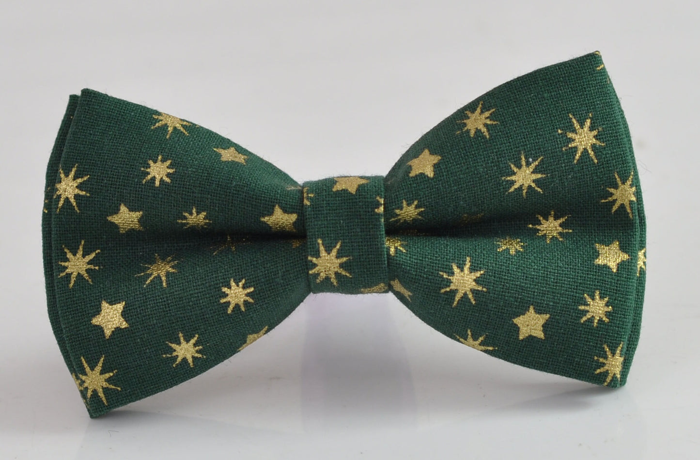 Xmas Christmas Elk Gold Snowflake Stars Emerald Green 100% Cotton Pretied Bow Tie for Men Adult / Youth / Boy Kids / Baby Infant Toddler