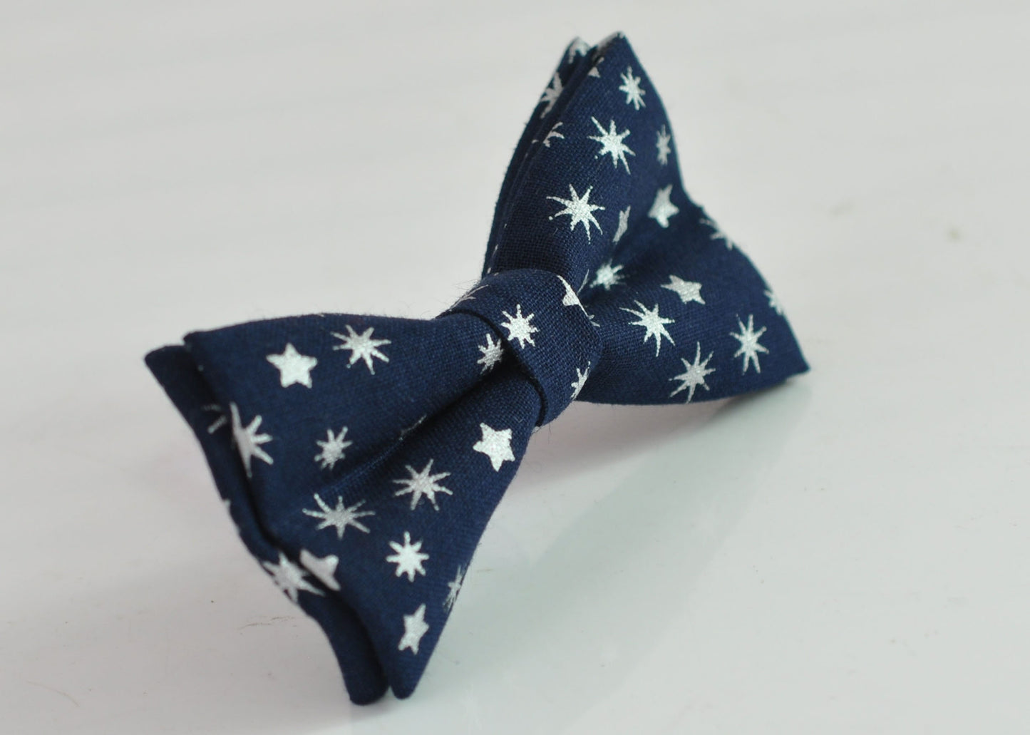 Xmas Christmas Snowflake Stars Navy Blue Bow tie + matched Elastic Suspenders Braces for Men / Youth/ Boys Kids / Baby Infant Toddler