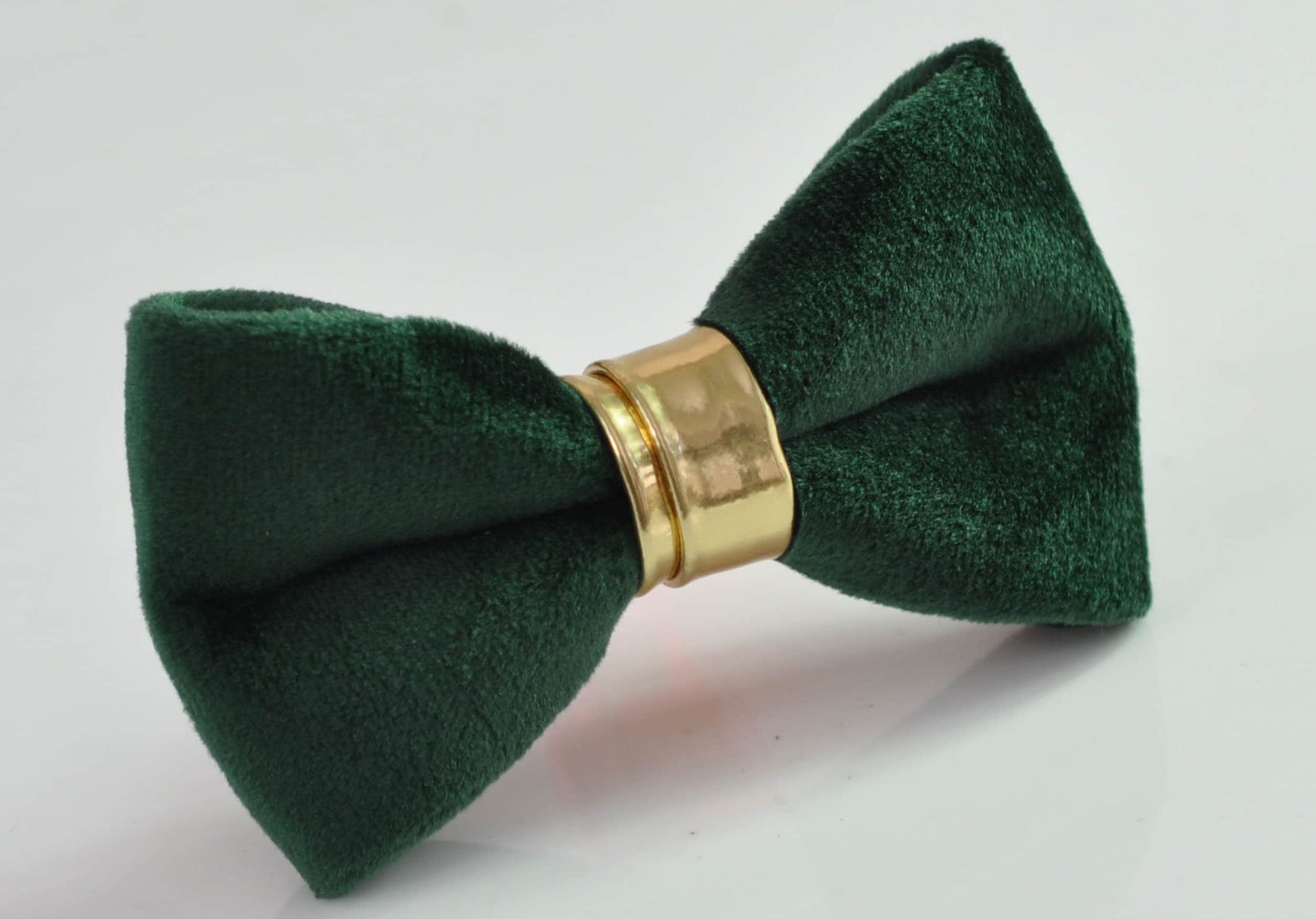 Dark Emerald Green Velvet Gold Faux Leather Pretied Bow tie Bowtie for Men Adult / Youth Teenage / Boy Kids / Toddler Baby Infant