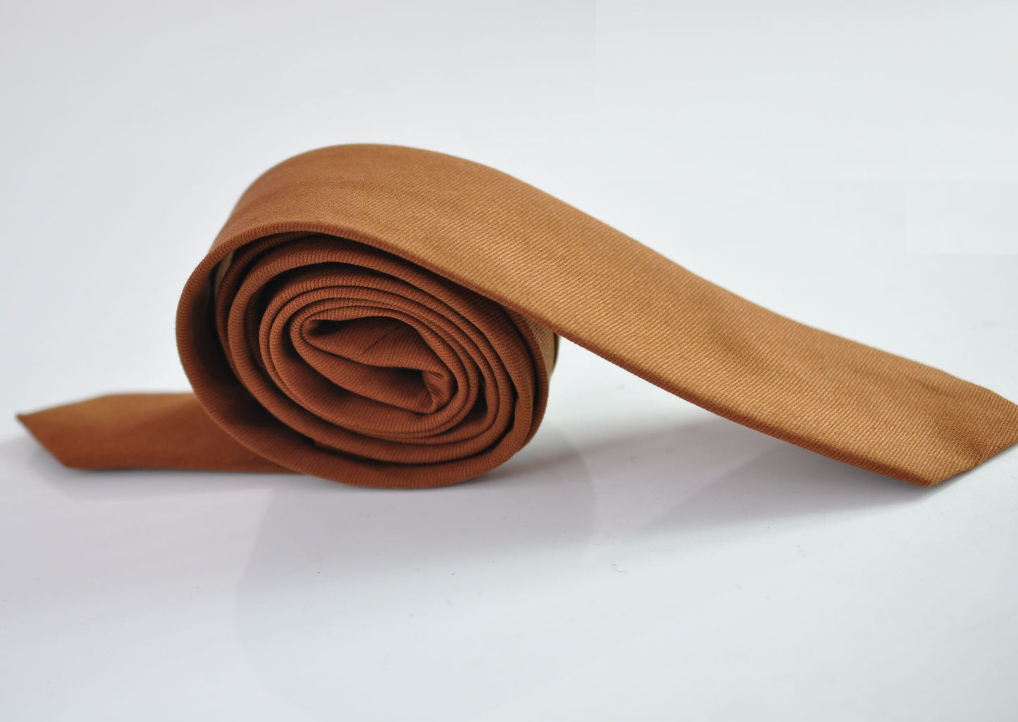 Men Women Unisex Tan Brown Skinny 100% Cotton Necktie Neck Tie for Wedding Party Prom
