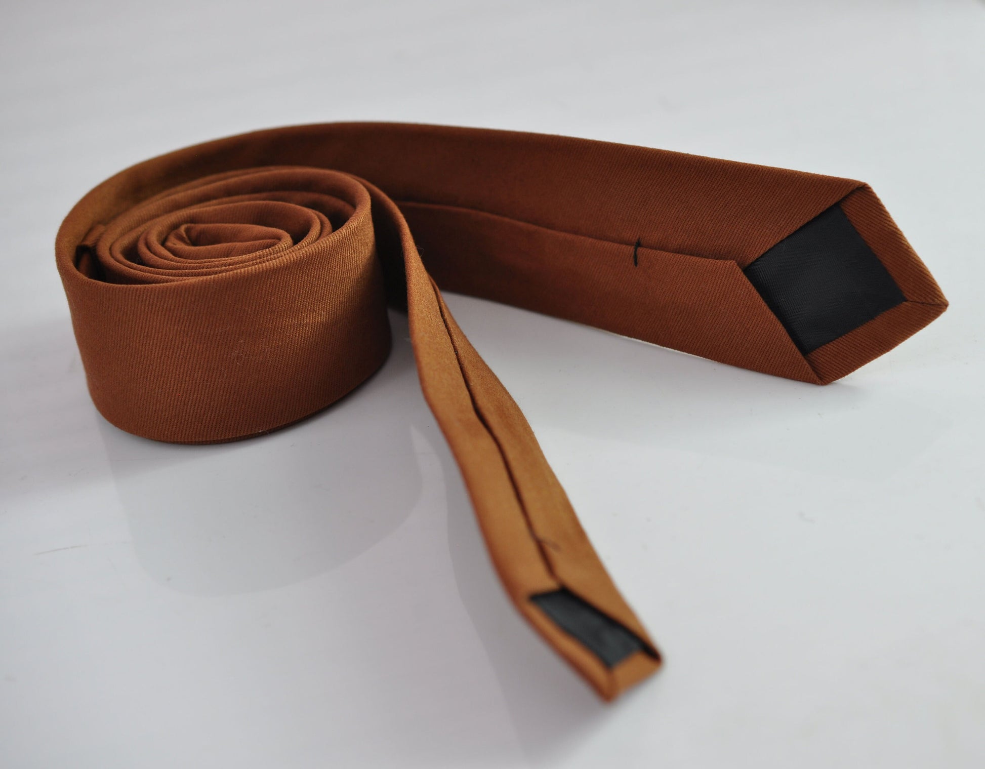 Men Women Unisex Tan Brown Skinny 100% Cotton Necktie Neck Tie for Wedding Party Prom