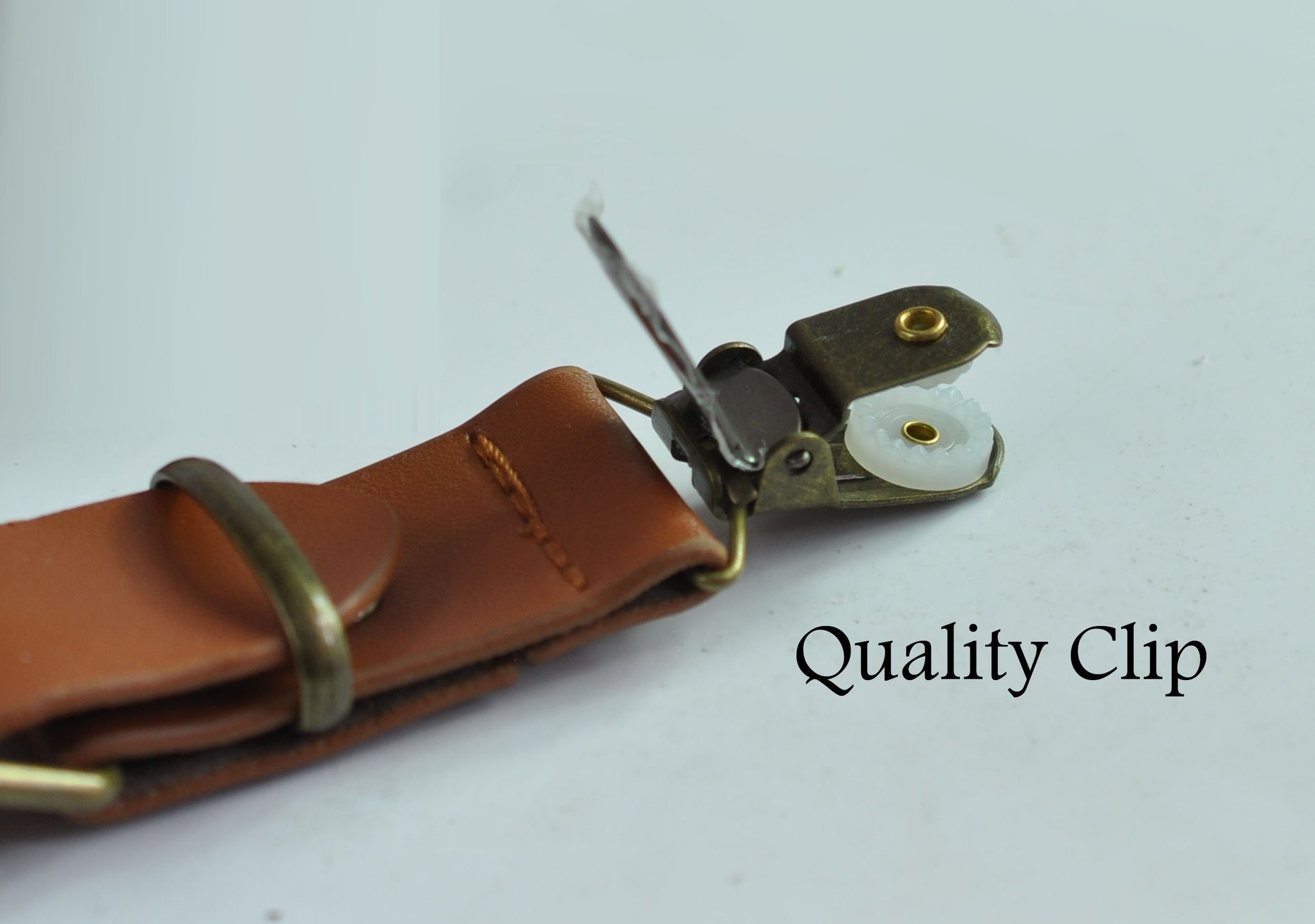 25mm Wide Pink Elastic Tan Faux Leather Adjustabale Suspenders Braces for Men / Youth / Boy Kids / Infant Toddler Baby
