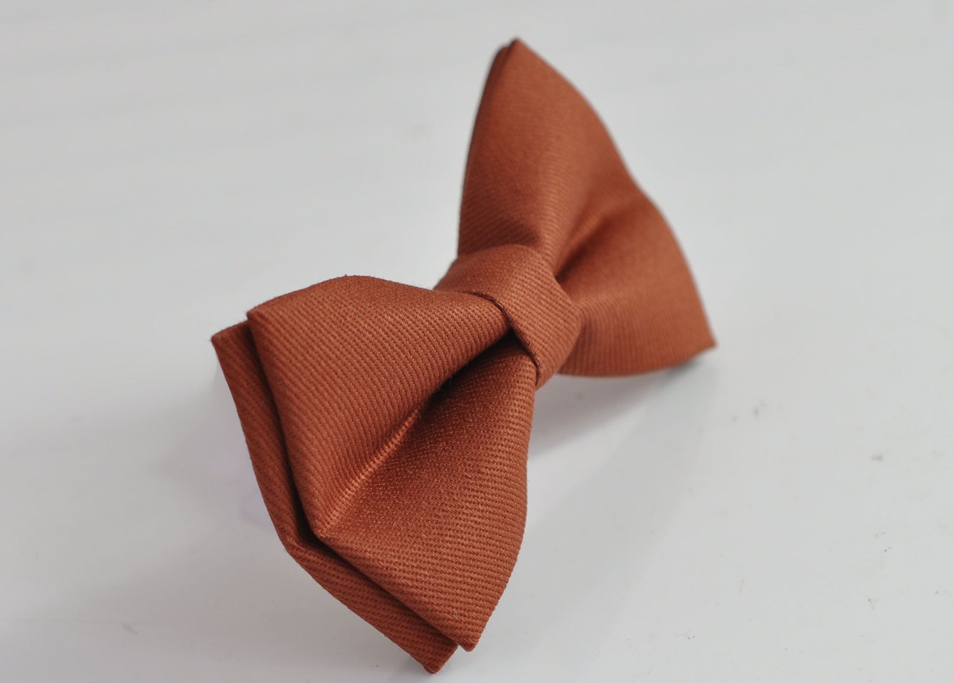 Rusty Rust Redish Brown Cotton Bow tie + Tan Elastic Faux Leather Suspenders Braces for Baby infant Toddler / Boy Kids / Youth / Adult Men