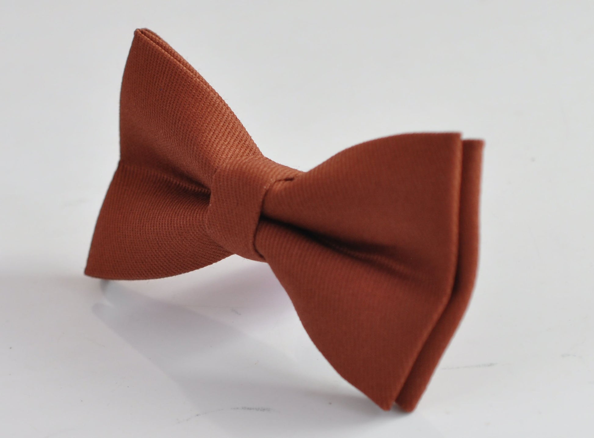 Rusty Rust Redish Brown Cotton Bow tie + Tan Elastic Faux Leather Suspenders Braces for Baby infant Toddler / Boy Kids / Youth / Adult Men