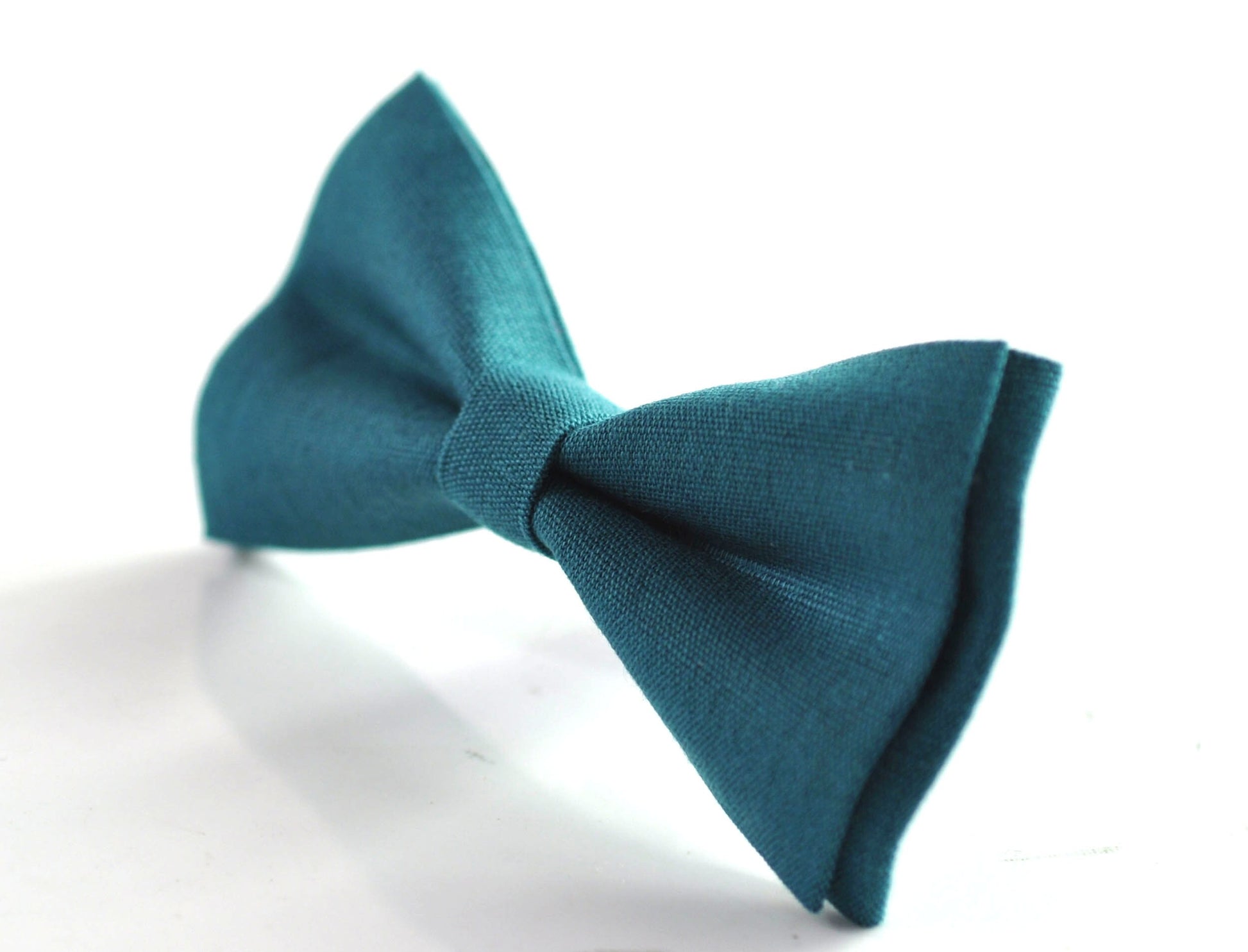 Turquoise Teal Blue Linen Bow tie Bowtie + BLACK Elastic Suspenders Braces for Men / Youth Teenage/ Boys Kids / Baby Infant Toddler