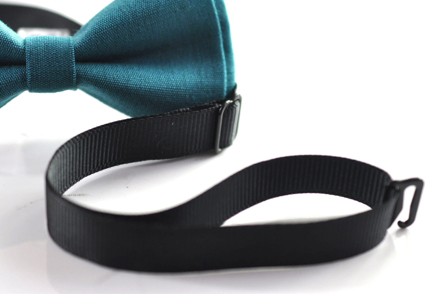 Turquoise Teal Blue Linen Bow tie Bowtie + BLACK Elastic Suspenders Braces for Men / Youth Teenage/ Boys Kids / Baby Infant Toddler