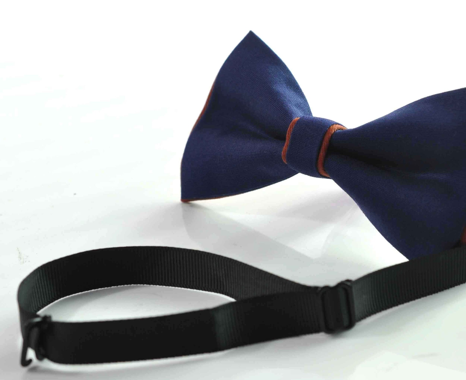 Navy Blue and Tan Brown Cotton Pre tied Bow tie Bowtie for Men Adult / Youth Teenage / Boy Kids / Baby Infant