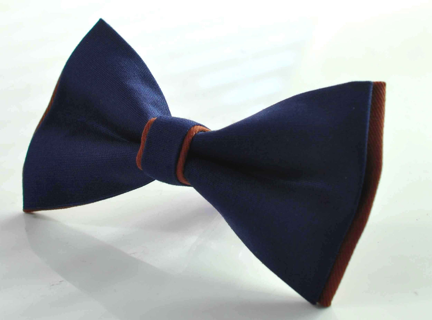 Navy Blue and Tan Brown Cotton Pre tied Bow tie Bowtie for Men Adult / Youth Teenage / Boy Kids / Baby Infant