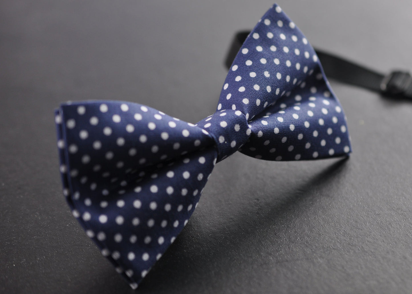 Navy Blue Polka Dot White Dots Cotton Bow tie for Baby infant Toddler /Page Boy Kids / Youth Teenage / Adult Men