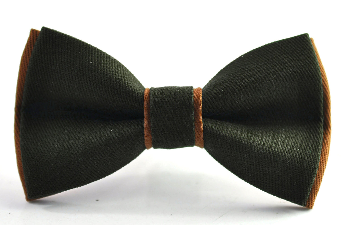 Dark Olive Green Army Green and Tan Brown Cotton Pre tied Bow tie Bowtie for Men Adult / Youth Teenage / Boy Kids / Baby Infant