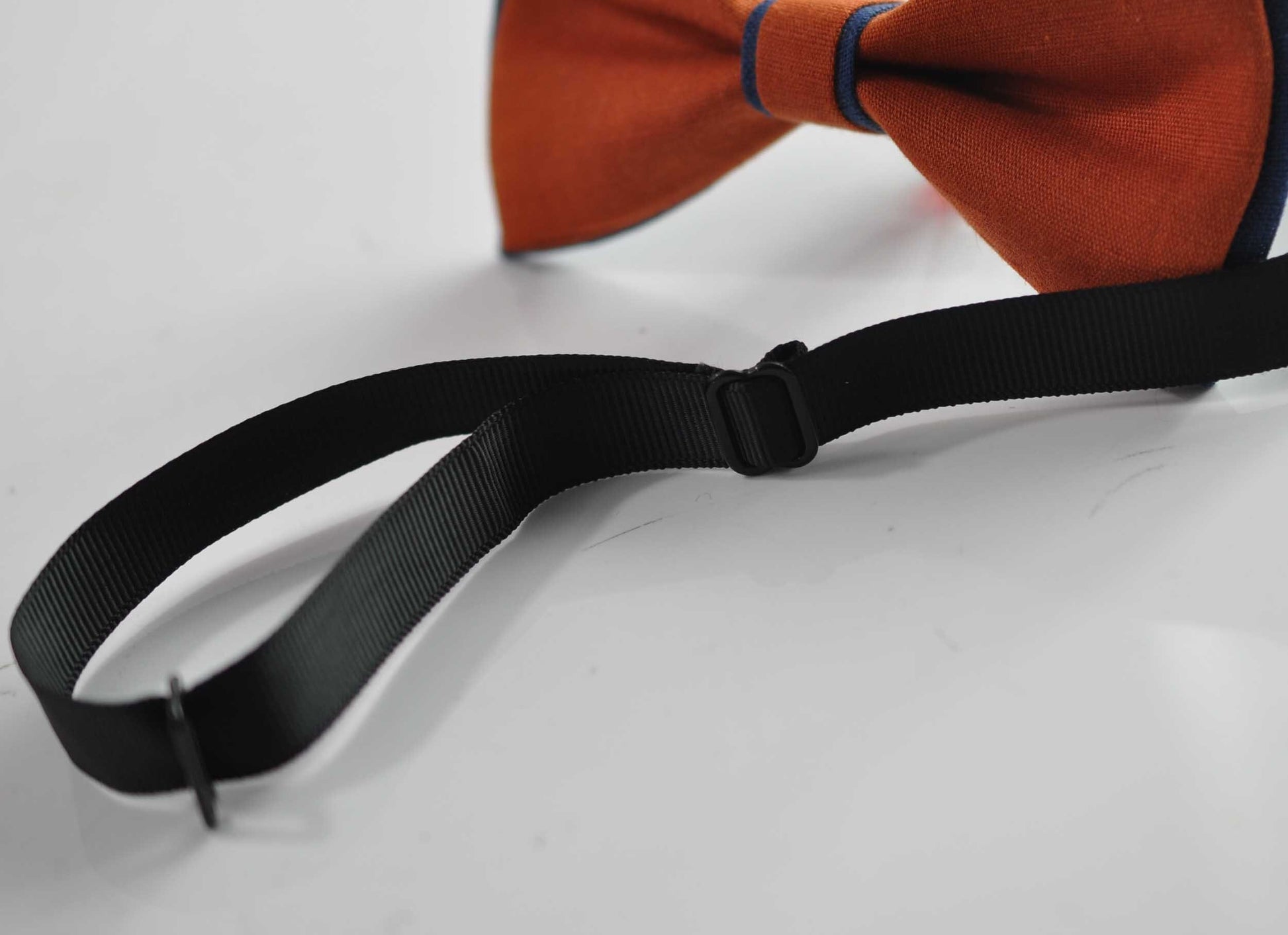 Navy Blue and Burnt Orange Linen Bow tie Bowtie + Navy Blue Suspenders Braces for Men / Youth Teenage/ Boys Kids / Baby Infant Toddler