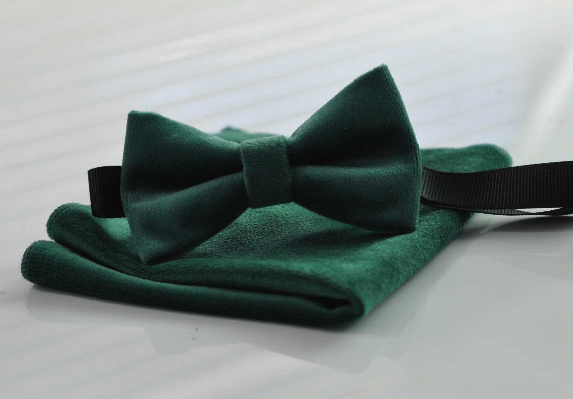 Emerald Green Dark Green Velvet Bow tie + Matched Elastic Suspenders Braces for Baby Infant Toddler / Boy Kids / Youth Teenage / Men Adult