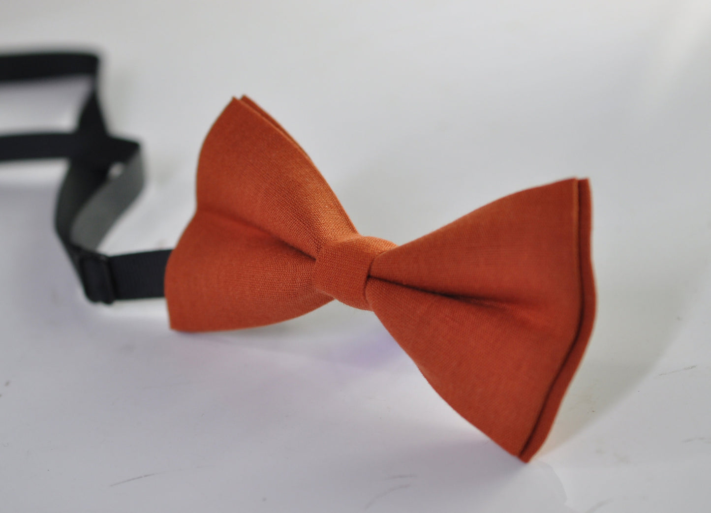 Burnt Orange Linen Bow tie Bowtie + matched Suspenders Braces + Pocket Squares + Cuff links for Men / Youth/ Boys Kids / Baby Infant Toddler