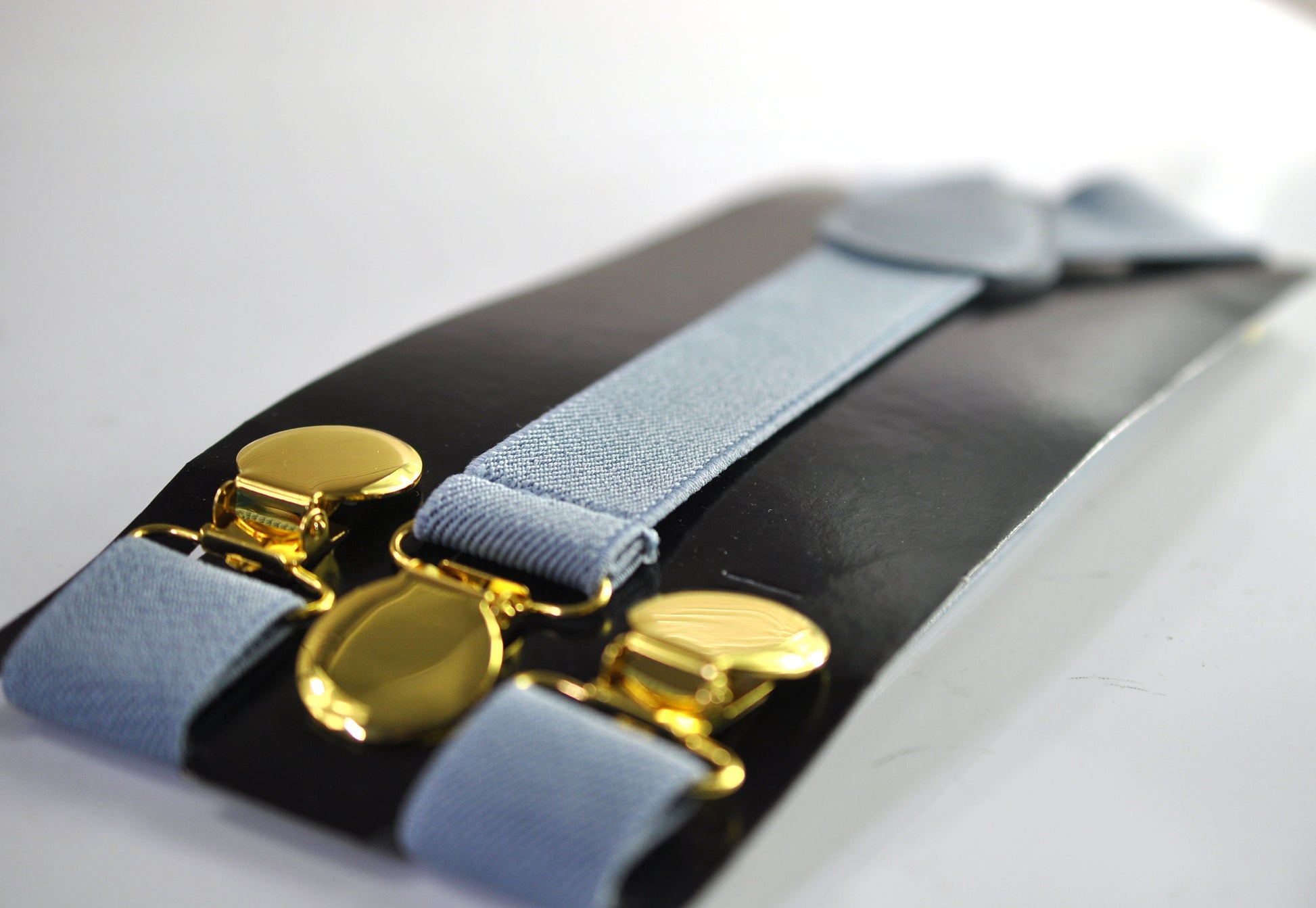 Dusty blue Linen Bow tie Bowtie + Elastic Suspenders Braces + Pocket Square Hanky Handkerchief for Men / Youth / Boys Kids / Baby Infant