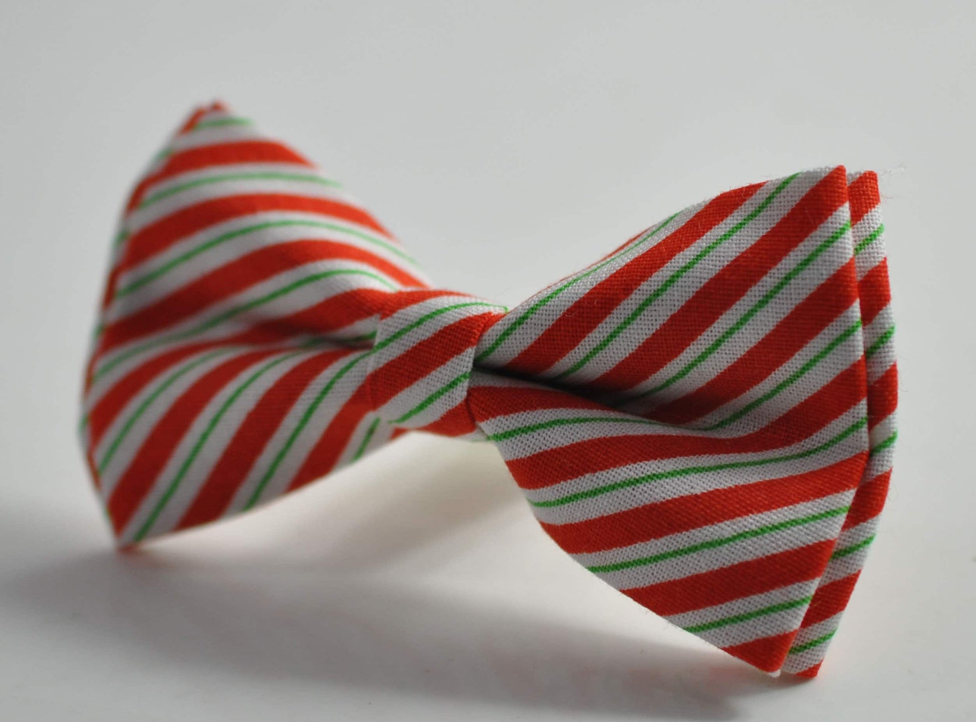 Red White Green Candy Stripes Christmas Xmas Bow tie Bowtie + Ivory Cream Suspenders Braces Men / Youth/ Boys Kids / Baby Infant Toddler